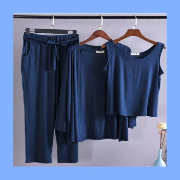 Blue Women 3pcs Night Suit set