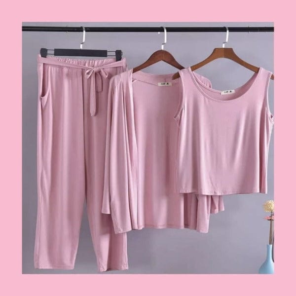 Pink Women 3pcs Night Suit set