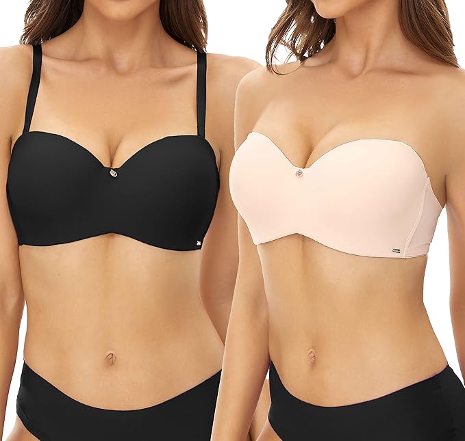 Sajiero Two-way Strapless Removable Shoulder Strap Bra