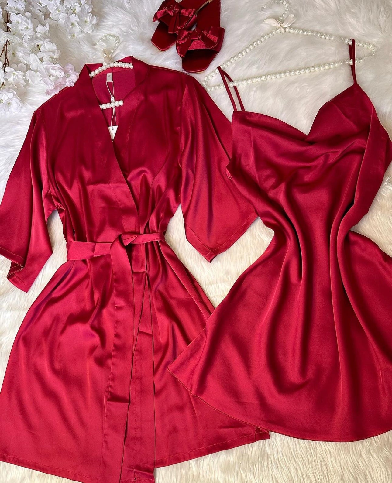 Maroon Silk long cami & gown