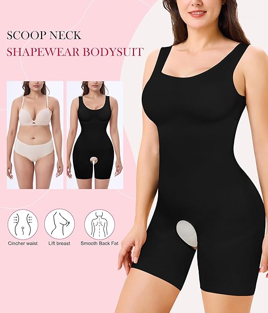 Gotoly Shapewear for women Scoop Neck Tank Tops Bodysuits Jumpsuits Waist Trainer Full body Shaper