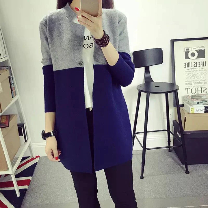 DOUBLE COLOR WOMEN CARDIGAN CASUAL COAT