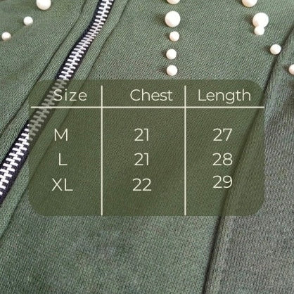 WOMEN PEARL ZIPPER JACKET