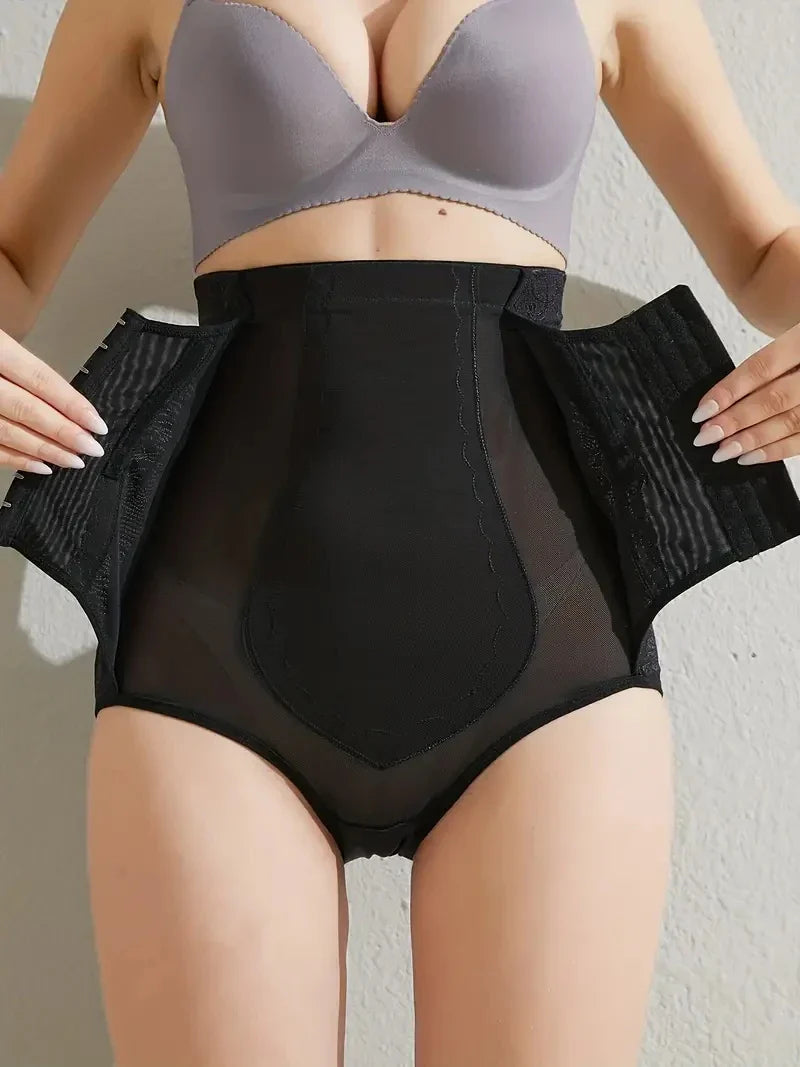 Sajiero Tummy Control Buckle Butt Lifter Postpartum Body Shaper - Hook Panty Shaper