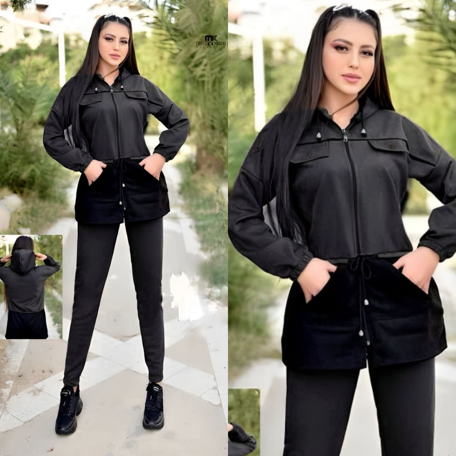 WINTER POCKET STYLE FLEECE TRACKSUIT FOR WOMEN