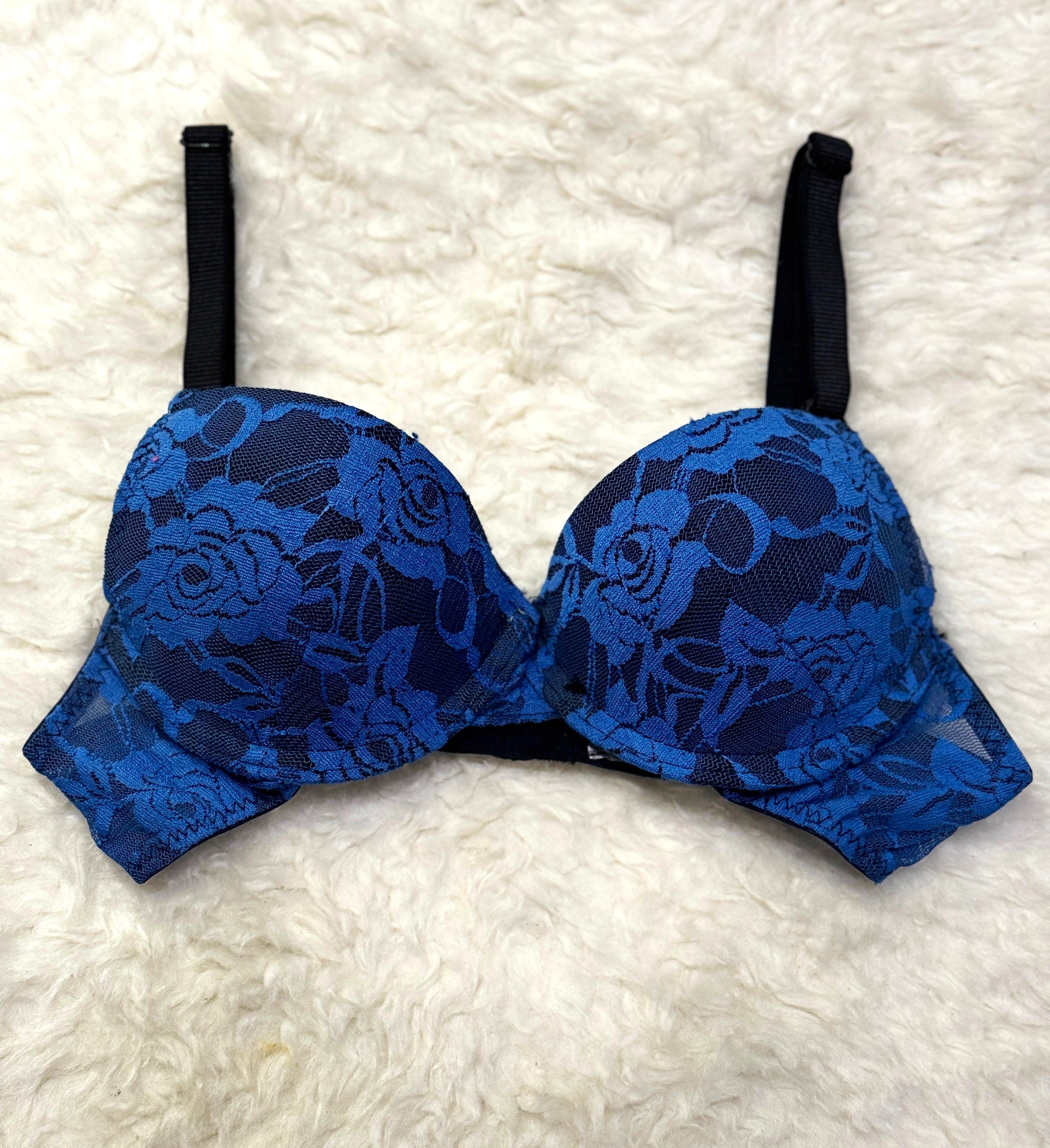 Sajiero Spark Blue Floral Casual Padded Bra