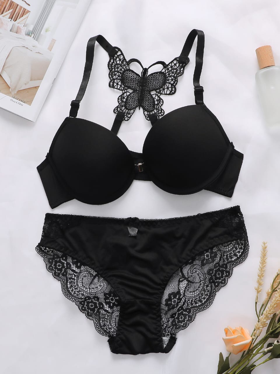 Cozy Attire Cloud Front Open Padded Bra and Panty Set