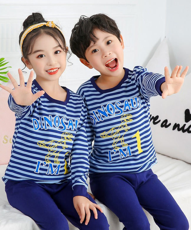 Dinasaur Blue Kids Printed Night Suit