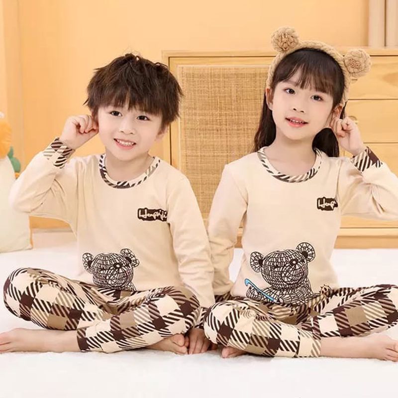 CHECK BEAR PRINTED KIDS WEAR