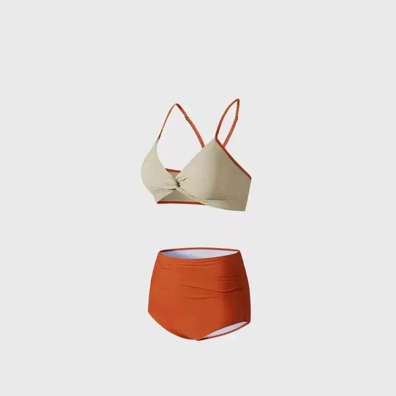 Dual Color Two Piece High Waisted Swimwear By Sinderella