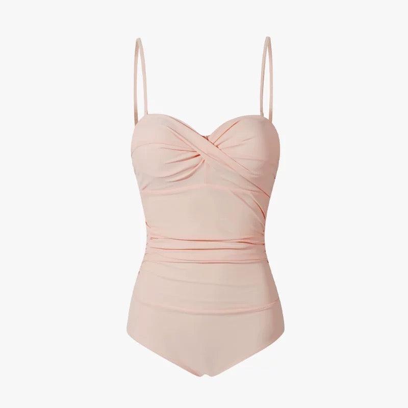 Pastel Color Ruched Slimming Monokini By Sinderella