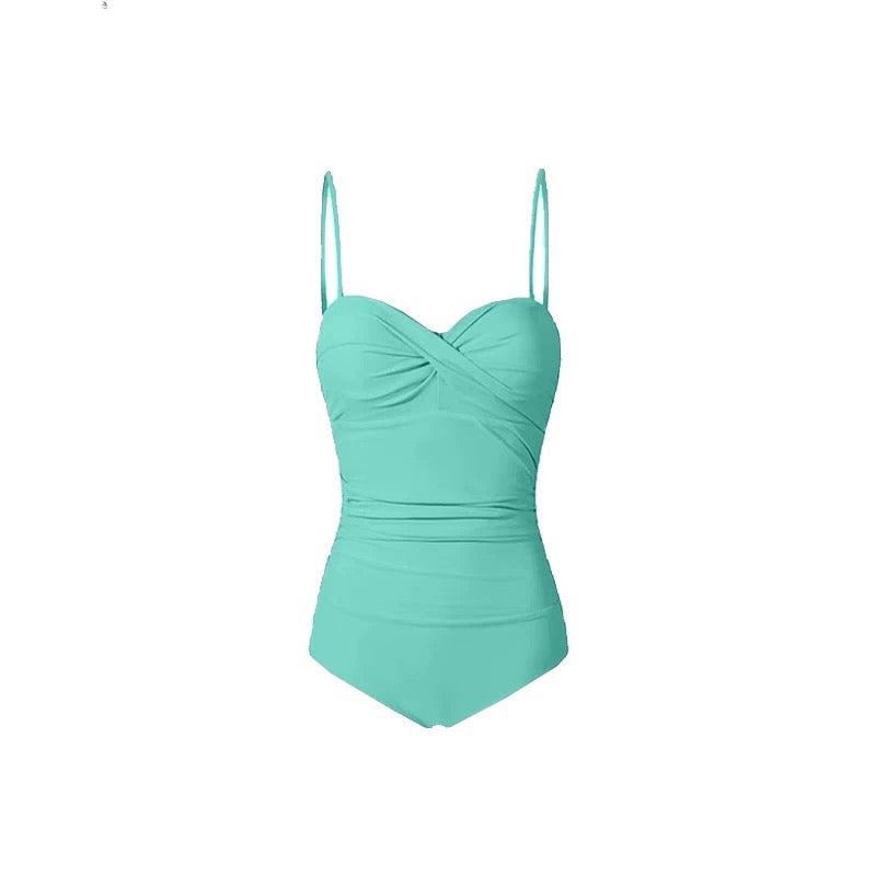 Pastel Color Ruched Slimming Monokini By Sinderella