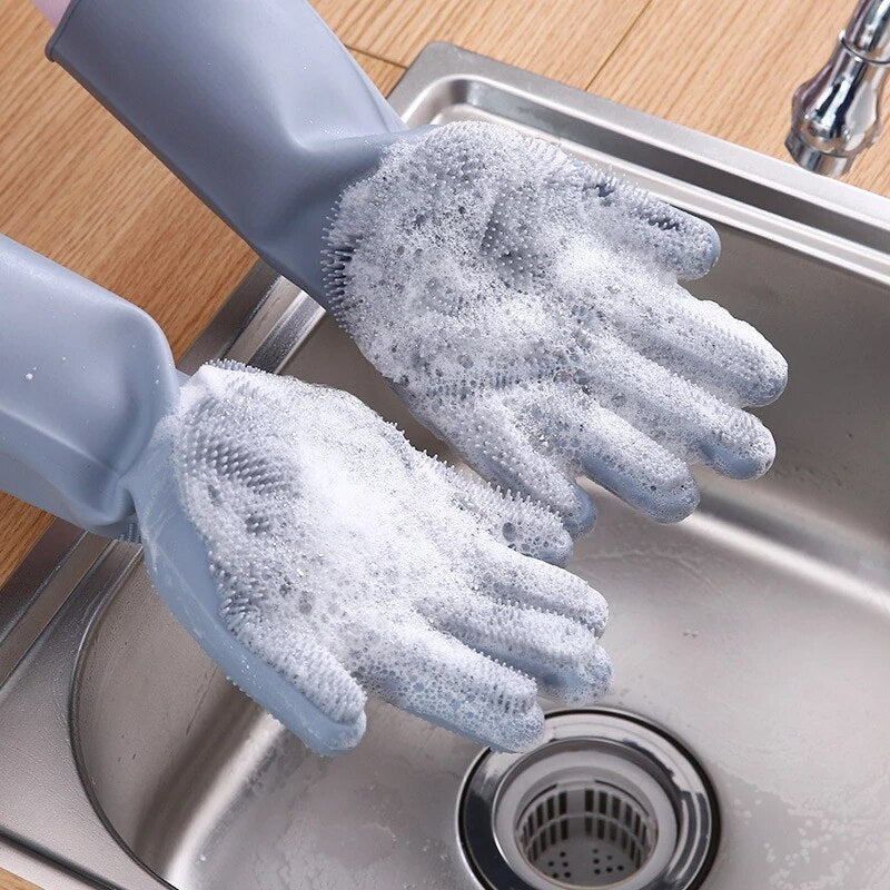 Water Proof Dishwashing Silicone Cleaning Gloves