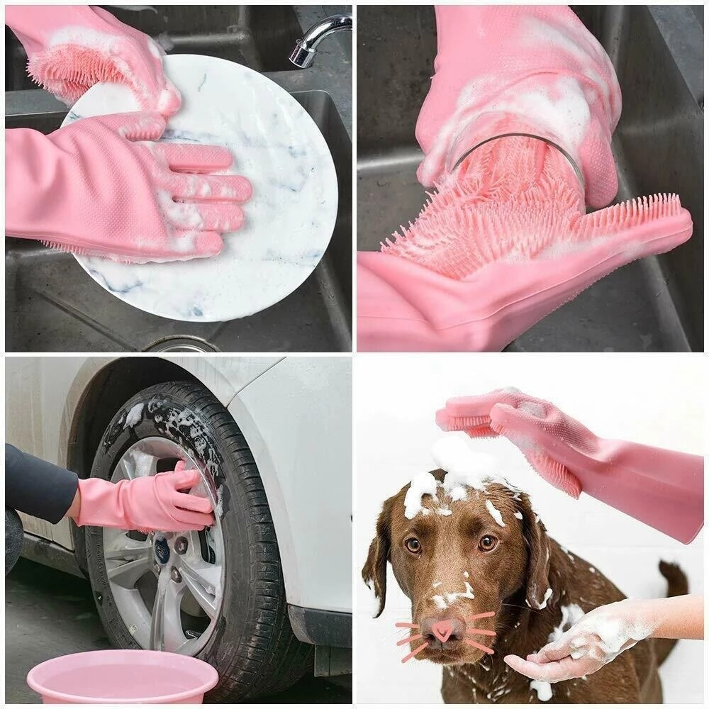 Water Proof Dishwashing Silicone Cleaning Gloves